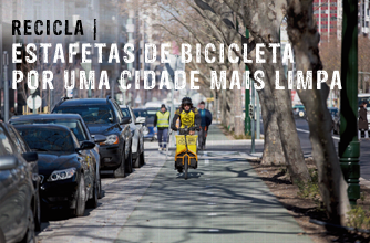 Estafetas de bicicleta por uma cidade mais limpa