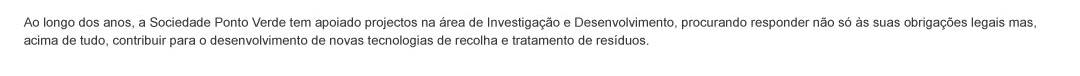 A Sociedade Ponto Verde tem apoiado projectos na área deInvestigação e Desenvolvimento