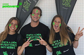 #faceforgreen faz ação de rua para sensibilizar jovens para festivais mais verdes