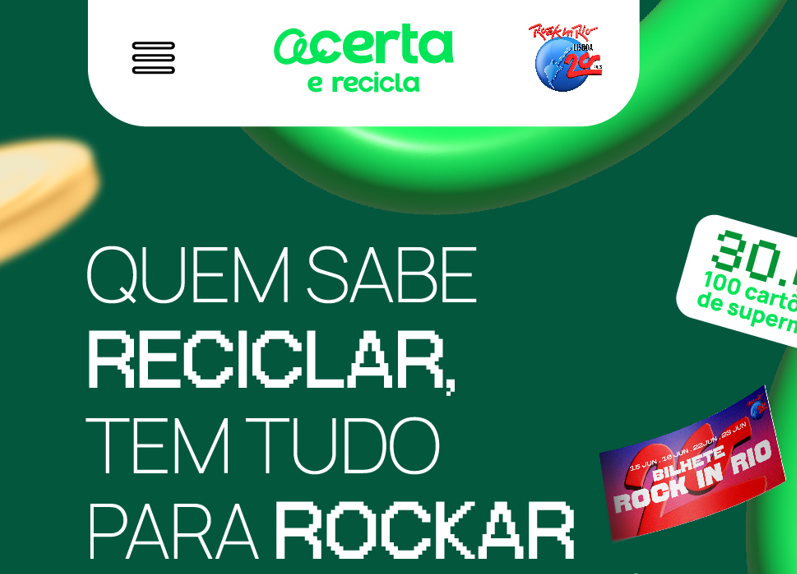 Acerta e Recicla: bilhetes para o RiR, 30 000€ em vales de supermercado e mais conhecimento sobre reciclagem