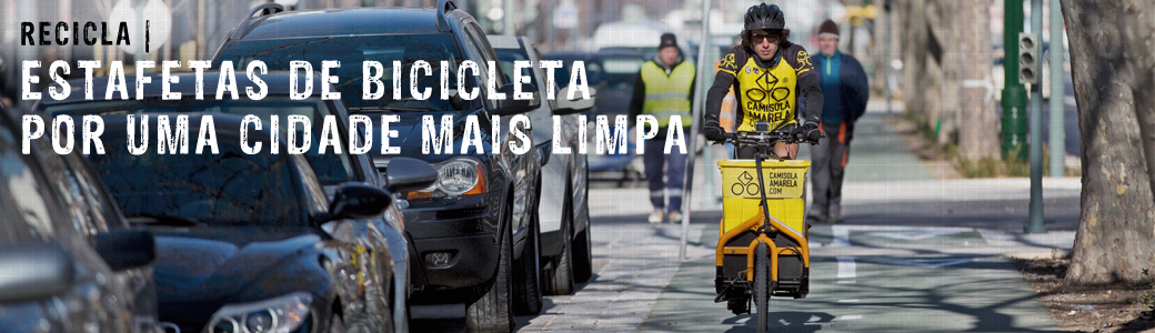 Estafetas de bicicleta por uma cidade mais limpa